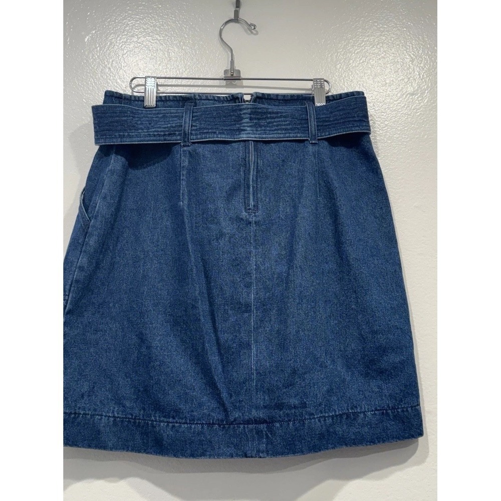 Cabi Skirt Womens Blue Edie Spring 2025 Belted Denim Style# 6796 Pockets Size 6 - Picture 2 of 6